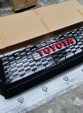 适用14-20年坦途红色车标中网TRD前中网格栅蜂窝防虫网前脸黑色框