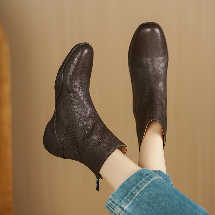 跟高3cm⭐软底软面真皮马丁靴2025秋冬季时装靴女