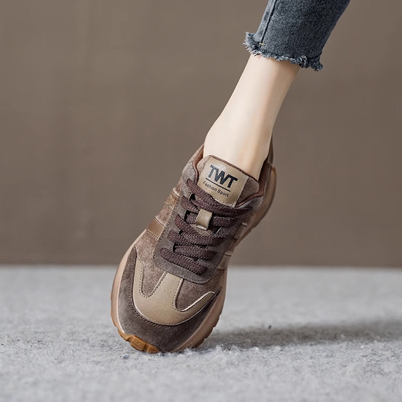 POLATTI北欧时尚丨春秋运动鞋 复古华夫阿甘鞋女做旧老爹鞋女轻便