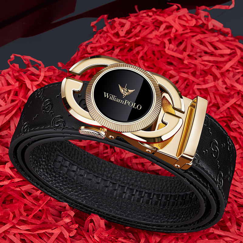 英皇保罗男款腰带商务休闲新款二层牛皮皮带百搭皮带男士