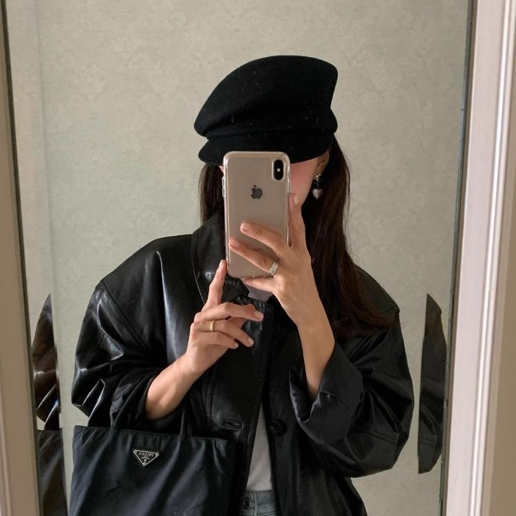 fever同款~黑色羊毛呢报童帽女秋冬八角帽子韩国贝雷帽复古羊毡帽