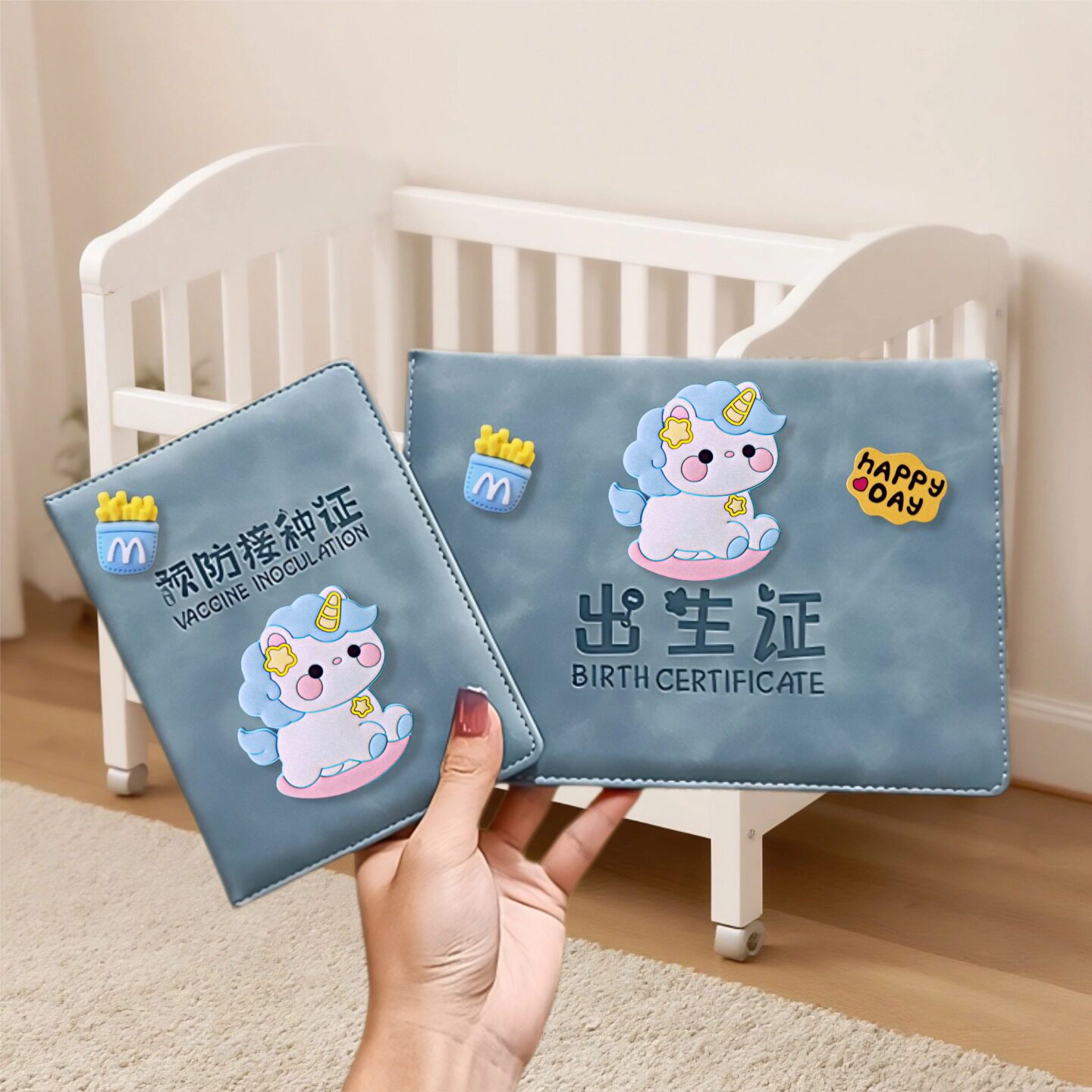 2026新版儿童宝宝医学出生证明保护套可爱预防接种证疫苗本收纳套