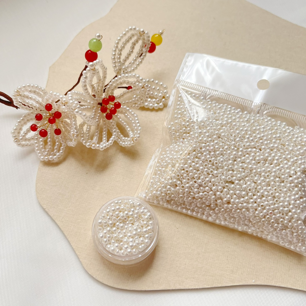 兰溪谣2mm仿珍珠亚克力ABS多尺寸圆珠有孔 手工diy串珠手链辑珠