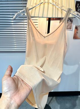 5507V领纯棉及臀吊带衫速干不粘身50支白搭打底衫耐洗耐磨女背心