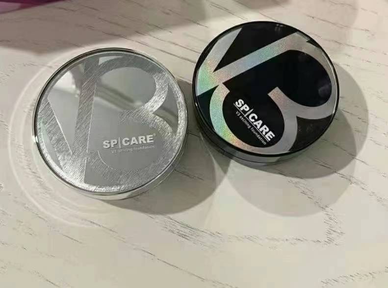 日本Spicare天然微针水光日本V3气垫粉底液黑色遮瑕持久保湿15g