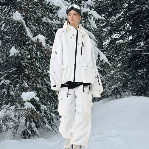 POMT滑雪服裤套装印花纯黑
