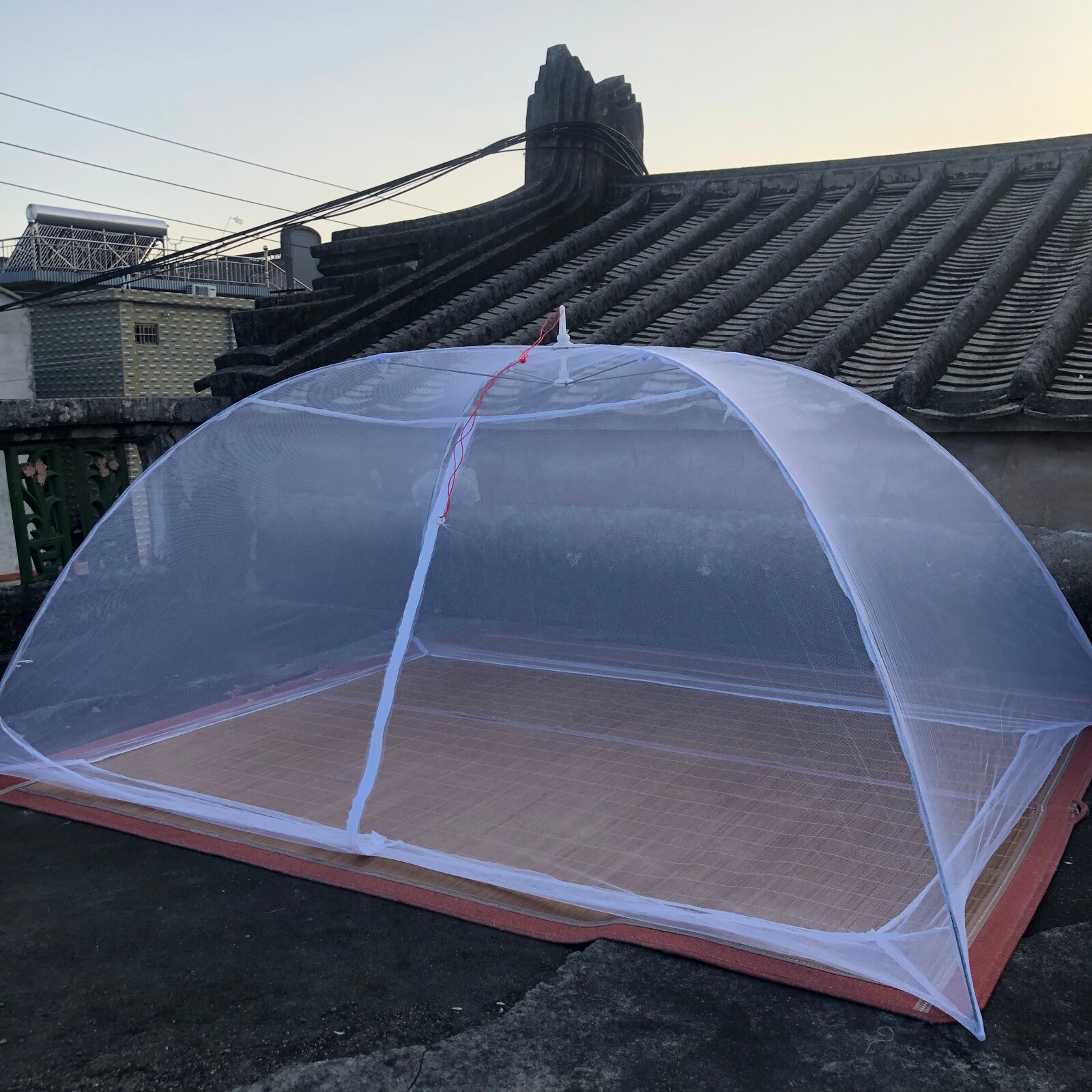 成人蚊帐撑伞式折叠无底单开门拉链带支架免安装打地铺蚊帐1.2m米