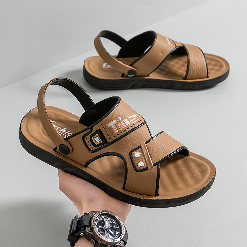 夏季外穿男士休闲凉拖搭扣设计舒适软底居家室内防滑耐磨沙滩鞋,流行男鞋,休闲凉鞋,淘宝优惠券,粉丝福利购,淘宝优惠卷