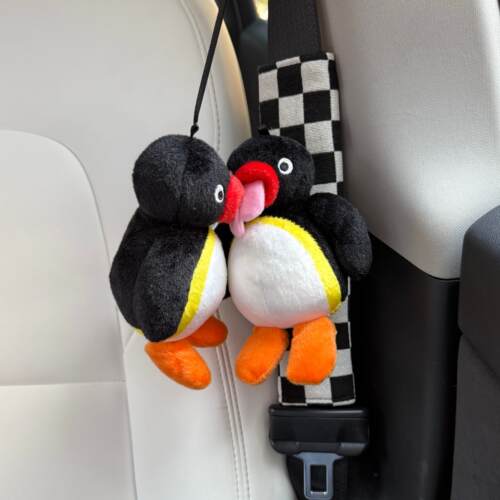Ping汽车安全带护肩套可爱吐舌小企鹅车载装饰护肩套情侣饰品礼物