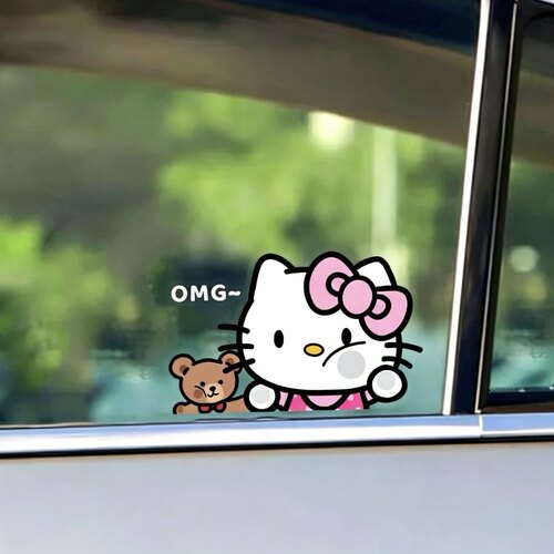 hellokitty汽车贴纸车窗玻璃装饰贴纸可爱卡通贴画车贴纸新车礼物