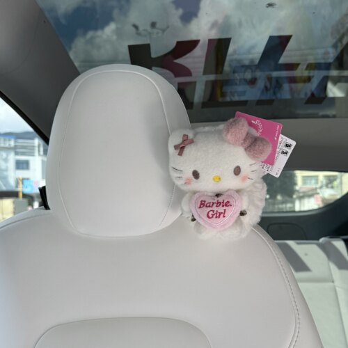可爱格纹kitty车载纸巾盒抽纸盒纸巾袋车内装饰摆件新车礼物小众