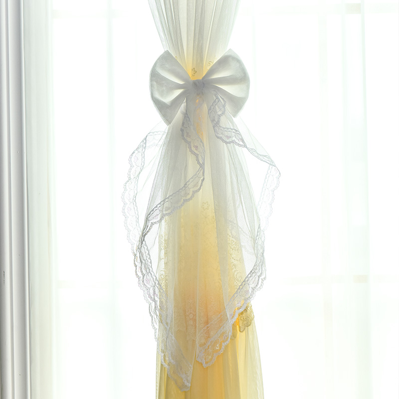 仙气十足蝴蝶结纱帘绑带绑花窗帘扣束带绑窗帘蕾丝创意系带一只装