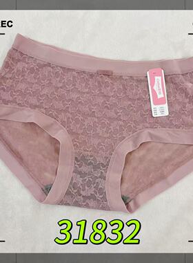 彩田新31832内裤女三角裤中腰舒适全蕾丝微透明性感速干夏季裤头