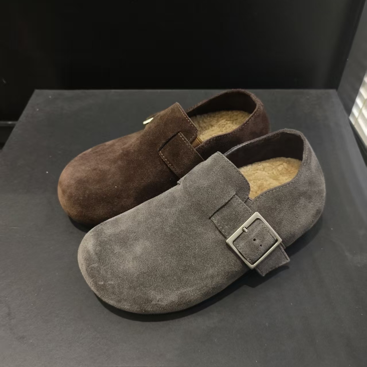 复古森系勃肯鞋女2025冬加绒棉鞋