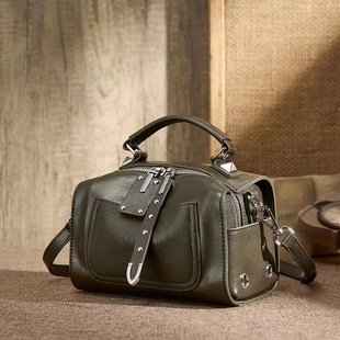 头层牛皮秋冬小号相机包植鞣牛皮小方包日常时尚小众高级感斜挎包