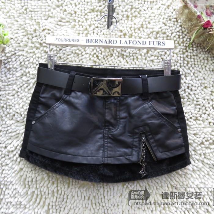 2019款酒店专用2019秋冬季新款女士PU皮短裙韩版修身牛仔拼皮裤裙|ruв категории Женская одежда, юбка - от Buy2taobao.com для оказания профессиональной услуги покупки агента Taobao