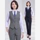 气质马夹背心裤 灰色西装 马甲女工作服职业套装 子半身裙两件套