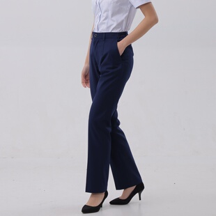 交行工作服女西裤交通蓝色工装制服裤子北京交行新行服