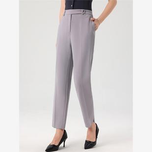 2023新款招行行服工装西裤女灰色工作服直筒九分裤