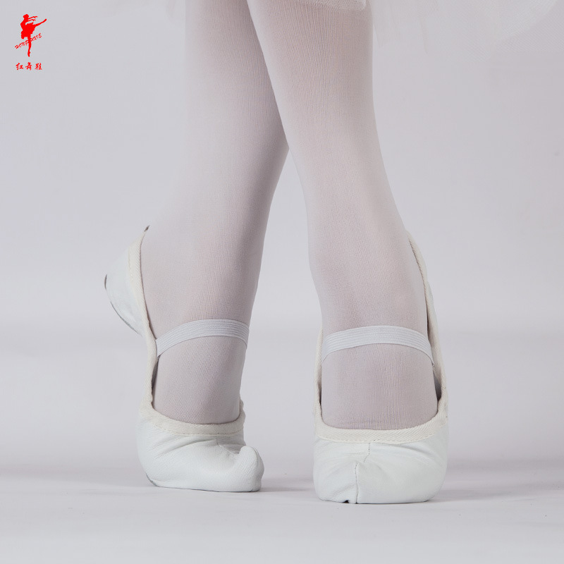 朝鲜族传统勾勾鞋白色古典室内练功真皮舞蹈鞋平底朝鲜舞鞋女