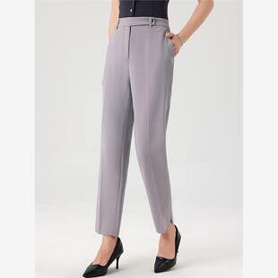 2023新款招行行服工装西裤女灰色工作服直筒九分裤