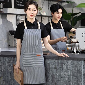 定制色织条纹围裙工作服