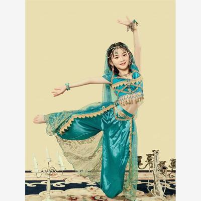 儿童舞演出服花儿新疆敦煌女异域风情民族舞蹈服装茉莉公主裙