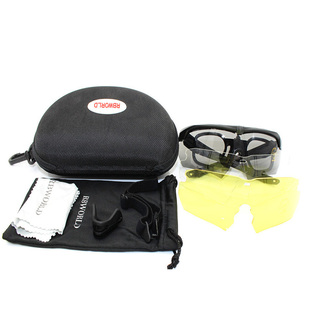 Crossbow十字弓战术护目镜户外运动射击防弹眼镜骑行太阳镜3片装