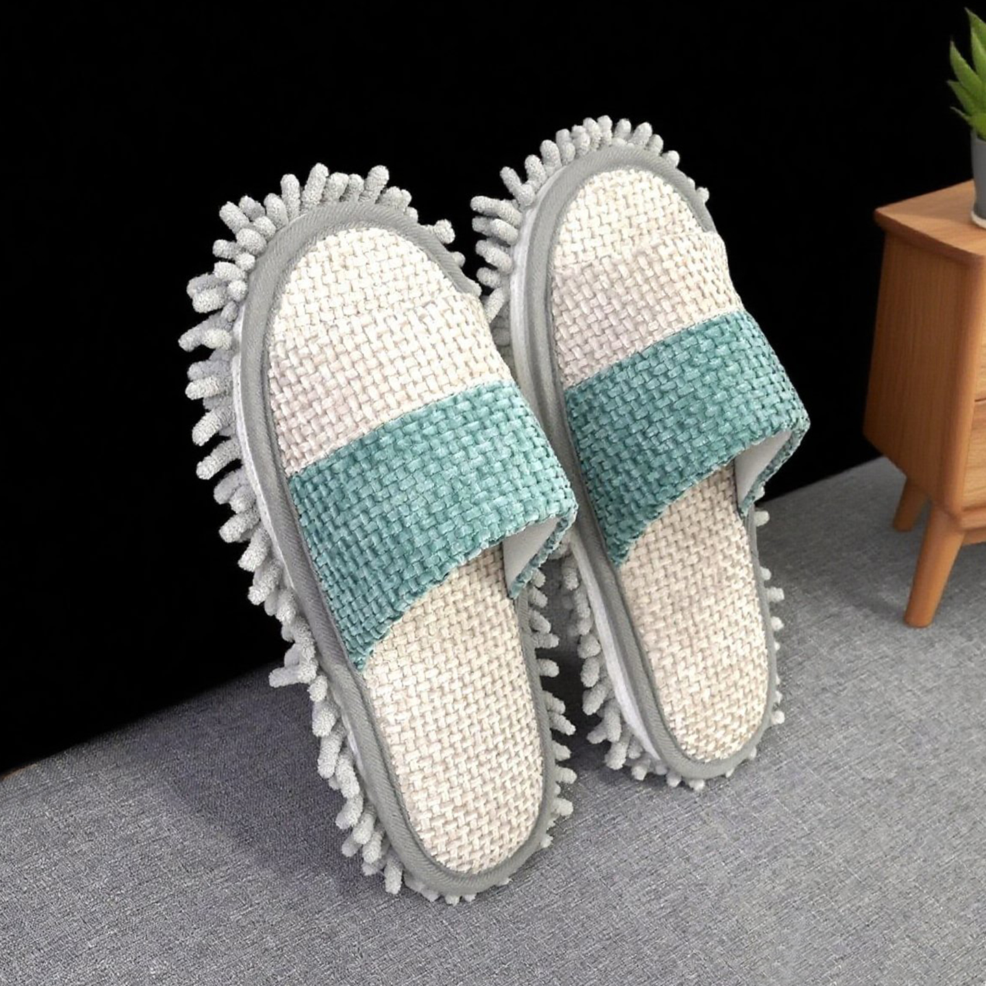 懒人拖地擦地可拆洗清洁静音拖鞋