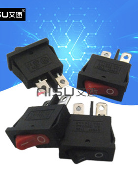 KCD1-110船型开关薄扁型2脚2档红黑色6A250V开关9.5*21MM仪器仪表