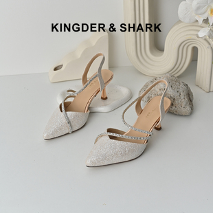 优雅尖仙女风头6cm细高跟凉鞋 KDS经典 鲨女鞋 2026夏专柜新品 子 单鞋