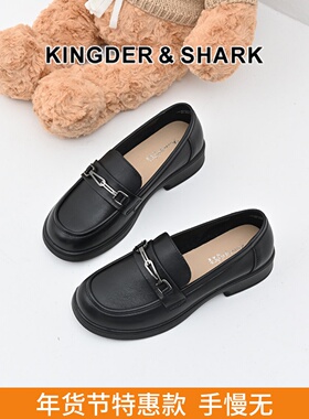 KDS经典鲨女鞋2025年春季新款百搭黑色一脚蹬舒适平底单鞋乐福鞋