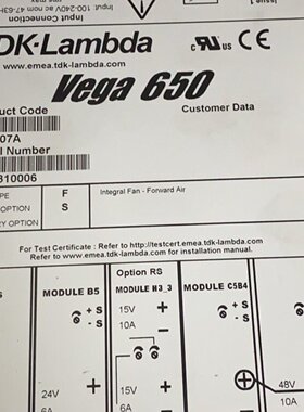 溢价-TDKLambda Vega650 K60207A