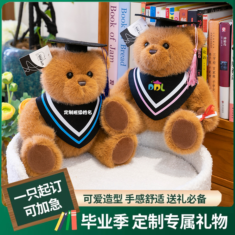 毕业礼物博士熊公仔毛绒玩具