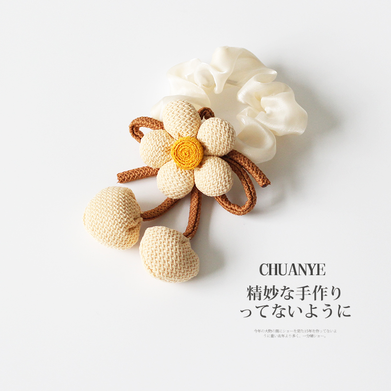 川野日韩秋冬彩色花朵大肠发圈