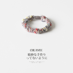 川野日韩秋冬彩色毛绒小皮筋女新款甜美可爱头绳不勒发无扎痕发饰