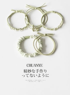 川野韩版奶油风五根装小皮筋女新款小清新百搭高弹力马尾发绳发饰