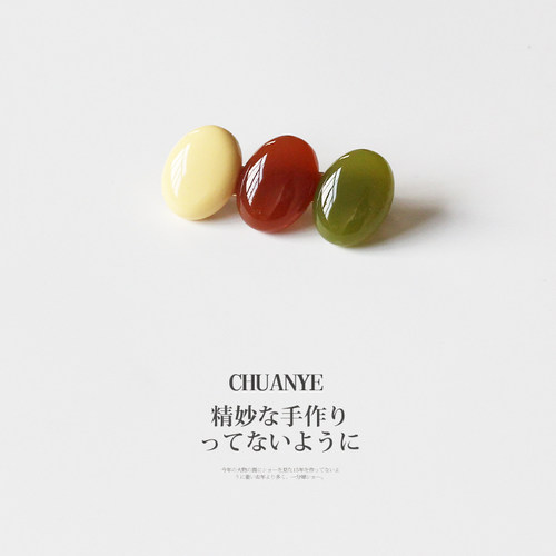 川野彩色亮面醋酸发夹新款ins网红边夹少女简约前额侧边发卡头饰