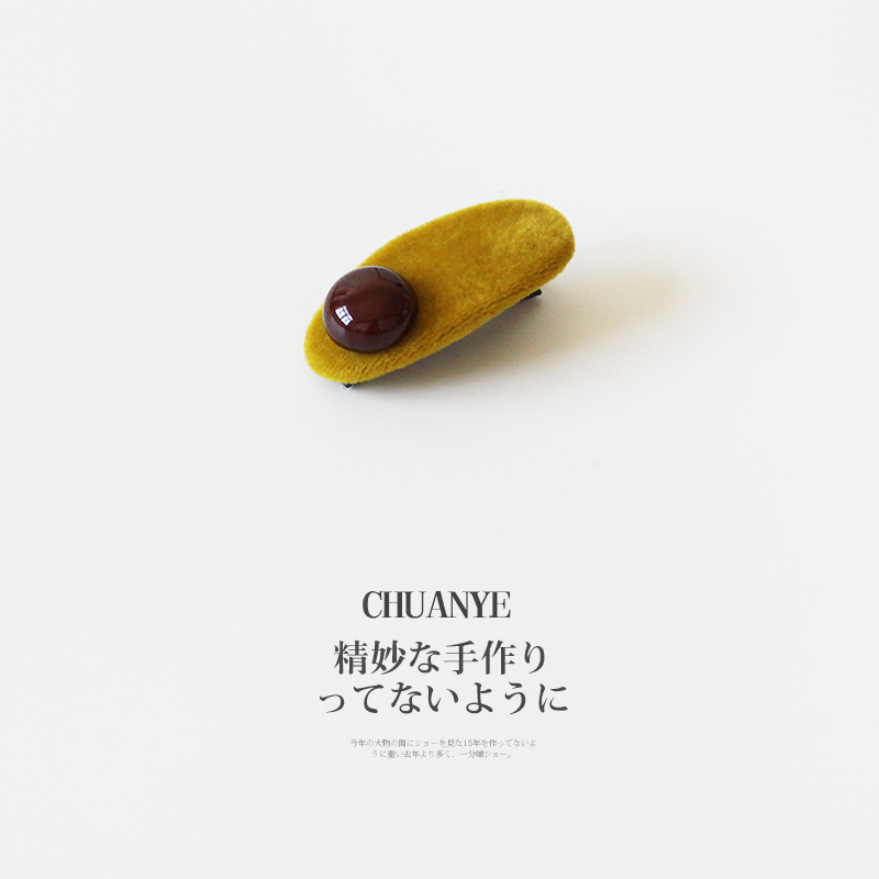 川野韩式仿珍珠丝绒发夹