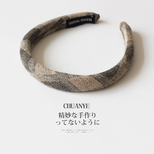 川野格纹发箍2025新款