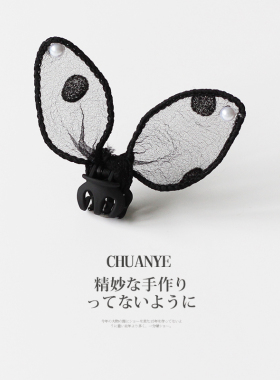 川野蕾丝兔耳朵小抓夹迷你刘海夹鲨鱼夹小号高级感侧边发夹碎发夹