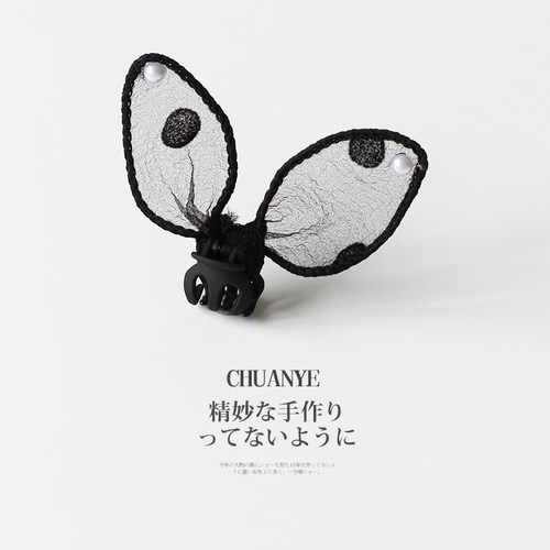 川野蕾丝兔耳朵小抓夹迷你刘海夹