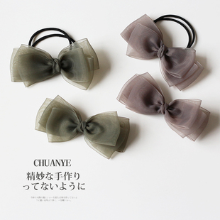 川野欧根纱蝴蝶结发夹网红2023年新款 气质发卡头饰简约头发夹子女