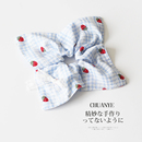 头绳高马尾不塌发饰 可爱时尚 川野法式 草莓蓝色格子方巾发圈女新款