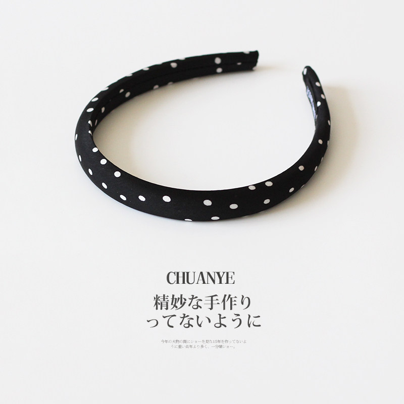 川野法式复古红黑色波点头箍女新款简约小众发箍女高颅顶洗脸发饰