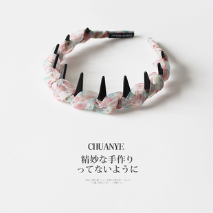 川野法式炫彩带齿头箍女新款温柔高级感发箍女日常外戴高颅顶发饰