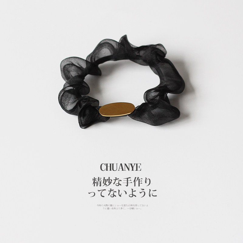 川野网纱大肠发圈高级感发绳皮筋高弹力头圈轻奢头绳丸子头绑头发