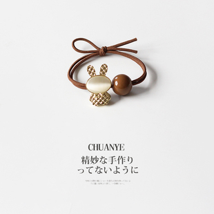 川野兔子发圈头绳网红气质橡皮筋高弹力耐用扎头发日韩精致皮套女