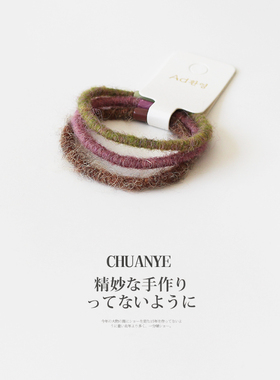 川野日韩丝绒彩色小肠发圈女新款甜美百搭高弹力马尾发绳头饰发饰