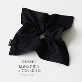 简约时尚 川野法式 条纹方巾发圈女士新款 头绳不勒发无扎痕头饰发饰